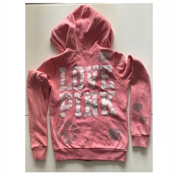 Vintage Y2K Victoria’s Secret PINK Bling Hoodie with Rhinestones